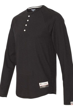Champion AO380 - Adult Long Sleeve Slub Henley