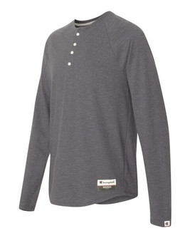 Champion AO380 - Adult Long Sleeve Slub Henley