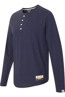 Champion AO380 - T-Shirt Henley à manches longues pour les adultes