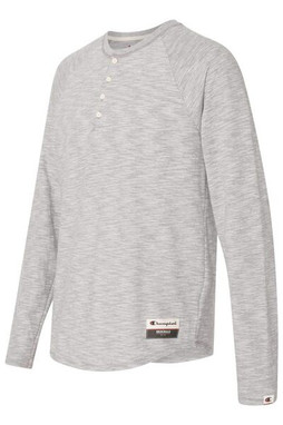 Champion AO380 - Adult Long Sleeve Slub Henley