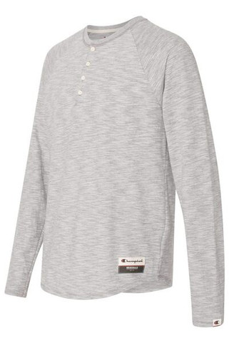 Champion AO380 - Adult Long Sleeve Slub Henley