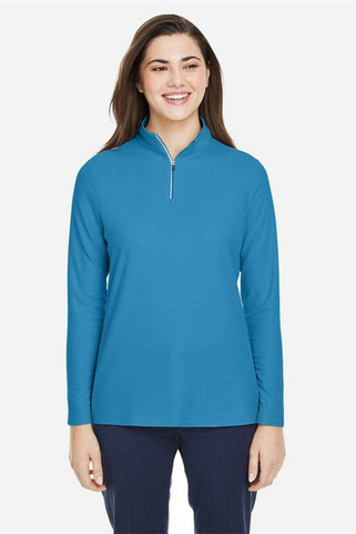 Core 365 CE405W - Ladies Fusion ChromaSoft Pique Quarter-Zip