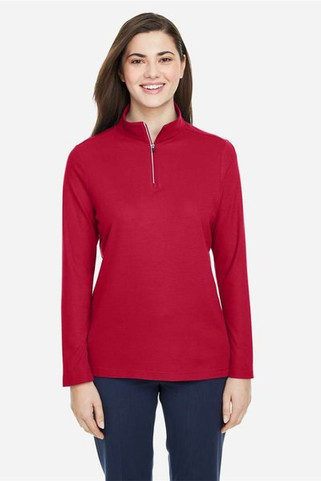 Core 365 CE405W - Ladies Fusion ChromaSoft Pique Quarter-Zip
