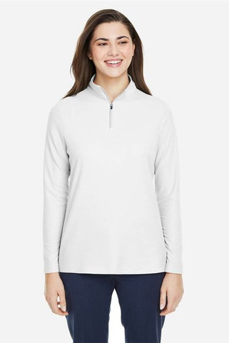 Core 365 CE405W - Ladies Fusion ChromaSoft Pique Quarter-Zip