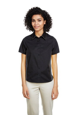 Harriton M586W - Ladies Flash IL Colorblock Short Sleeve Shirt