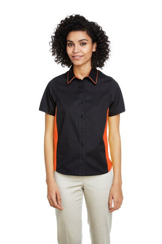 Harriton M586W - Ladies Flash IL Colorblock Short Sleeve Shirt