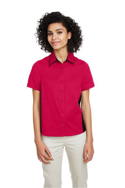 Harriton M586W - Ladies Flash IL Colorblock Short Sleeve Shirt