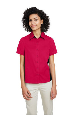 Harriton M586W - Ladies Flash IL Colorblock Short Sleeve Shirt