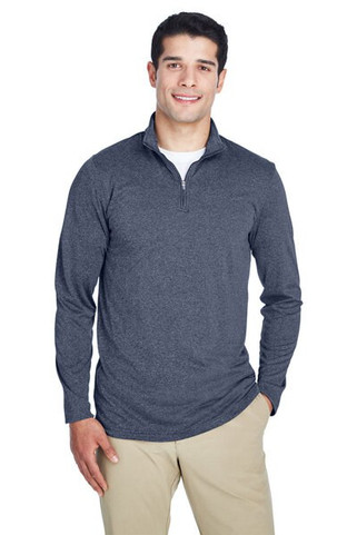 UltraClub 8618 - Mens Cool & Dry Heathered Performance Quarter-Zip