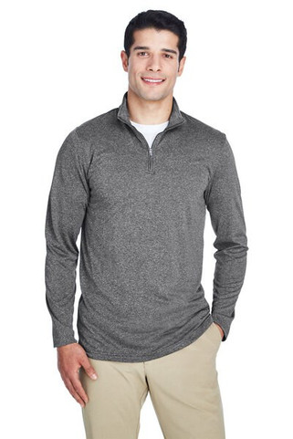 UltraClub 8618 - Mens Cool & Dry Heathered Performance Quarter-Zip