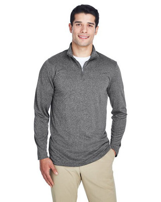 UltraClub 8618 - Mens Cool & Dry Heathered Performance Quarter-Zip