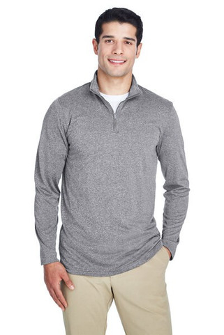 UltraClub 8618 - Mens Cool & Dry Heathered Performance Quarter-Zip