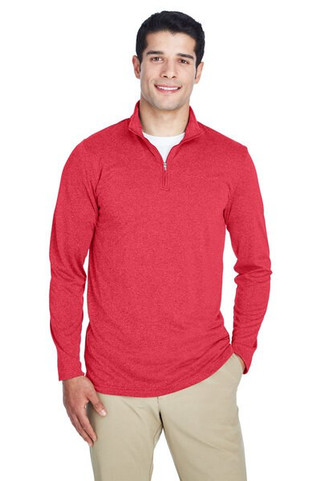 UltraClub 8618 - Mens Cool & Dry Heathered Performance Quarter-Zip