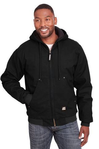 Berne HJ375 - Mens Highland Washed Cotton Duck Hooded Jacket