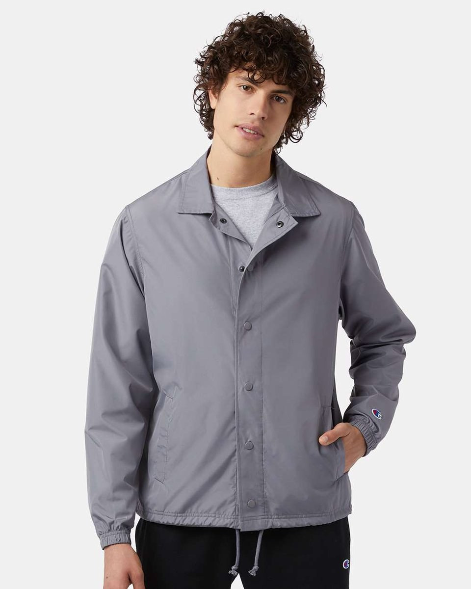 Champion CO126 - Men's Coach's Jacket - Graphite | Wordans USA