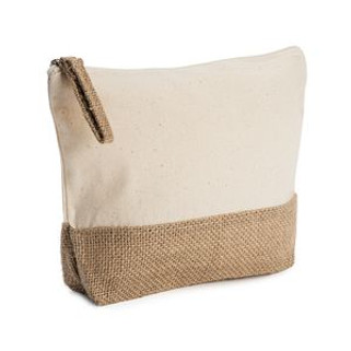 SIERRA Eco toilet bag made of 180 gsm cotton and jute in natural colour - EgotierPro BO7558