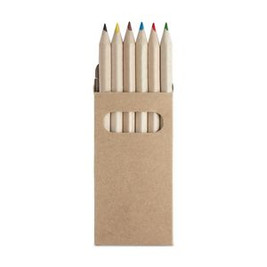 AMAZONIA Set of 6 wooden pencils in a recycled cardboard box - EgotierPro HW8001