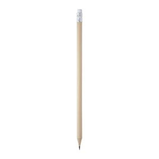 COUVET Round wooden pencil with rubber - EgotierPro HW8002