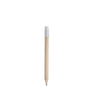 MATA Mini wooden pencil in natural finish with rubber - EgotierPro HW8003