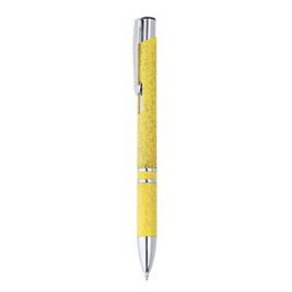 Stamina HW8030 - HAYEDO Push button pen made of wheat fibre and ABS with silver details