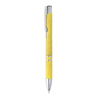 HAYEDO Push button pen made of wheat fibre and ABS with silver details - EgotierPro HW8030