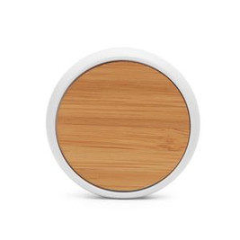 SOYUZ Wireless charger made with white ABS body and bamboo surface - EgotierPro IA3018