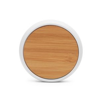 SOYUZ Wireless charger made with white ABS body and bamboo surface - EgotierPro IA3018