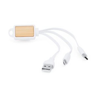 Stamina IA3019 - ASTRO Eco 3-in-1 charging cable with rectangular bamboo body