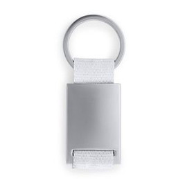 MINERAL Metal keyring with coloured polyester strap - EgotierPro KO4051