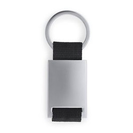 MINERAL Metal keyring with coloured polyester strap - EgotierPro KO4051