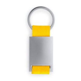 MINERAL Metal keyring with coloured polyester strap - EgotierPro KO4051