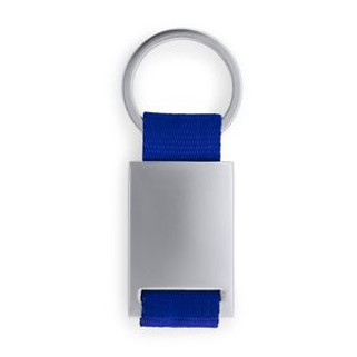 MINERAL Metal keyring with coloured polyester strap - EgotierPro KO4051