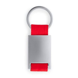 MINERAL Metal keyring with coloured polyester strap - EgotierPro KO4051