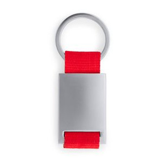 MINERAL Metal keyring with coloured polyester strap - EgotierPro KO4051