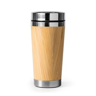YABA Hrnek z nerezové oceli 304 s bambusovou vnější stěnou - EgotierPro MD4033