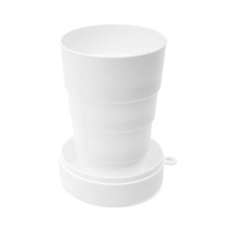 GOSTO Antibakterielle zusammenklappbare Tasse mit Deckel und silbernem Tragekarabiner - EgotierPro MD4064