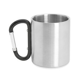 GUAYA Double-walled metal cup with carabiner handle ideal for carrying - EgotierPro MD4082