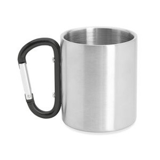 GUAYA Double-walled metal cup with carabiner handle ideal for carrying - EgotierPro MD4082
