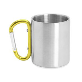 GUAYA Double-walled metal cup with carabiner handle ideal for carrying - EgotierPro MD4082