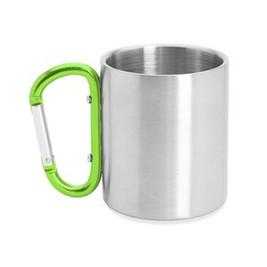 GUAYA Double-walled metal cup with carabiner handle ideal for carrying - EgotierPro MD4082