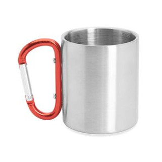 GUAYA Double-walled metal cup with carabiner handle ideal for carrying - EgotierPro MD4082