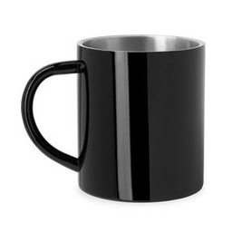 KIWAN Double wall metal mug with colour exterior - EgotierPro MD4083