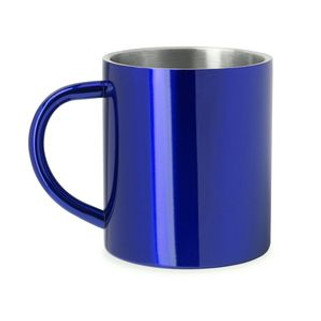 KIWAN Double wall metal mug with colour exterior - EgotierPro MD4083