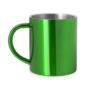 KIWAN Double wall metal mug with colour exterior - EgotierPro MD4083