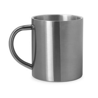 KIWAN Double wall metal mug with colour exterior - EgotierPro MD4083