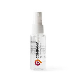 GENZEL 30 ml sanitizing gel with spray in a round transparent bottle with white cap - EgotierPro SA9934