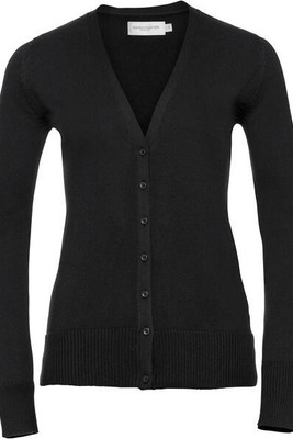 Russell Collection R715F - Knitted V-Neck Cardigan Ladies