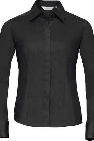 Russell Collection R924F - Ladies Fitted Easy Care Long Sleeve Poplin Shirt