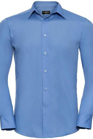 Russell Collection R924M - Mens Tailored Fit Easy Care Poplin Dress Shirt