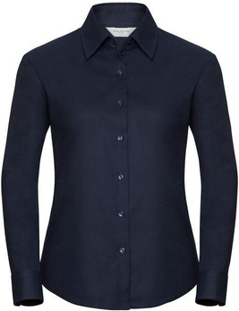 Russell Collection R932F - Elegant Ladies Fitted Oxford Long Sleeve Shirt